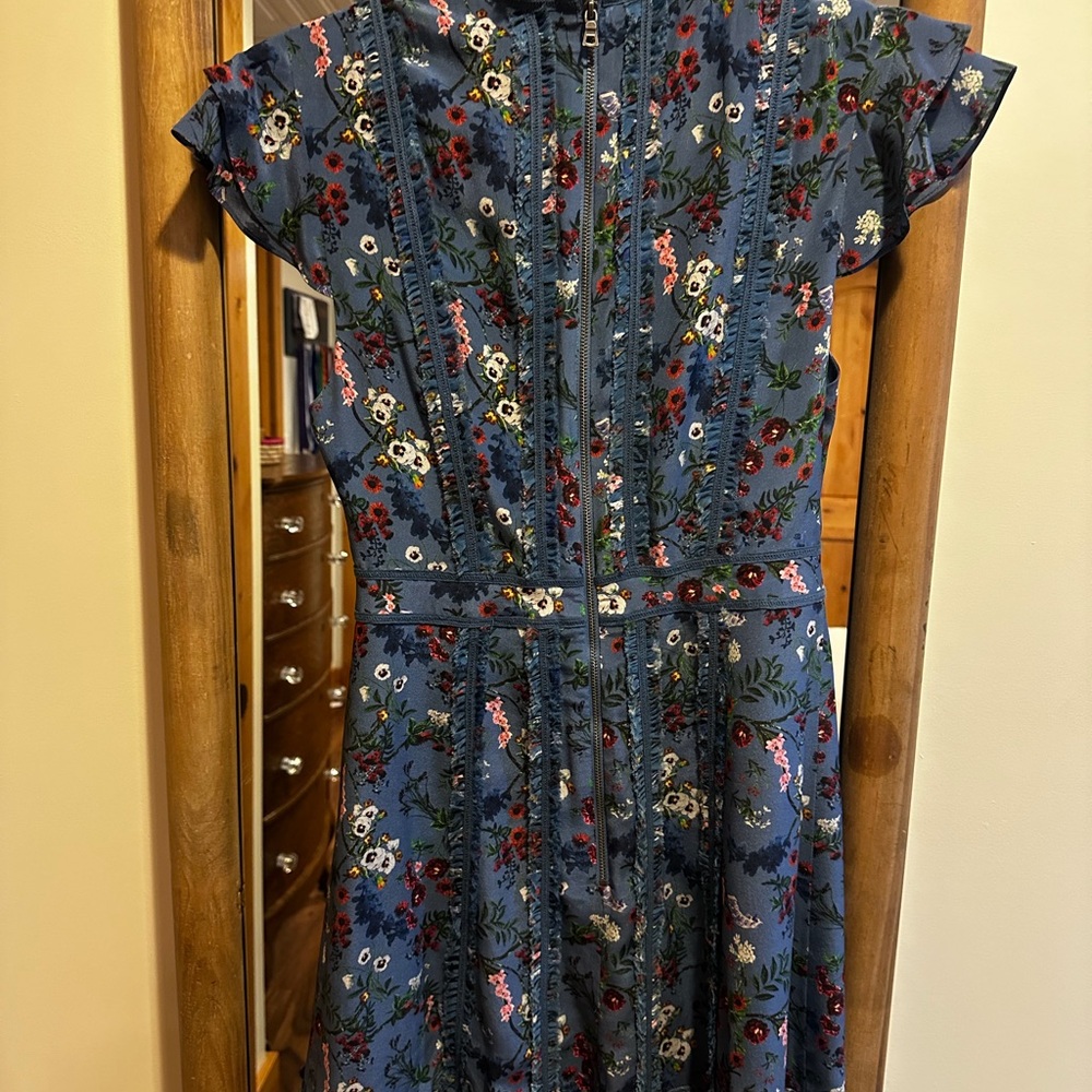 Alice + Olivia Blue Floral Mini Dress